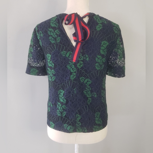 Ted Baker Green and Blue Thallia Lace Top - Picture 7 of 8